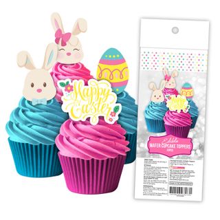 EASTER | EDIBLE WAFER CUPCAKE TOPPERS | 16 PIECES