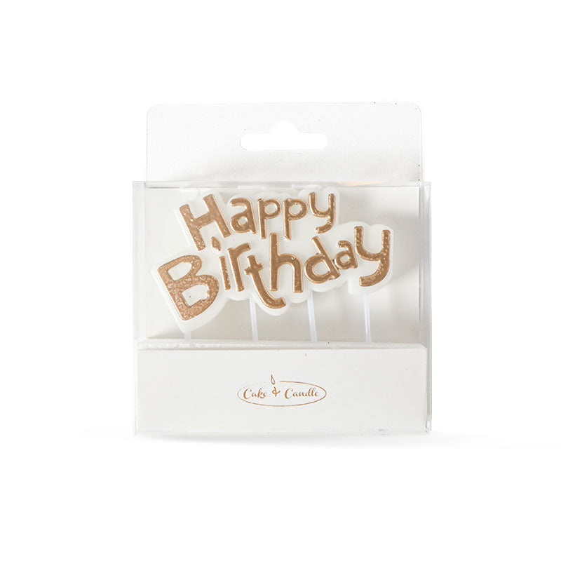 GOLD HAPPY BIRTHDAY CANDLE PLAQUE OTHER CANDLES