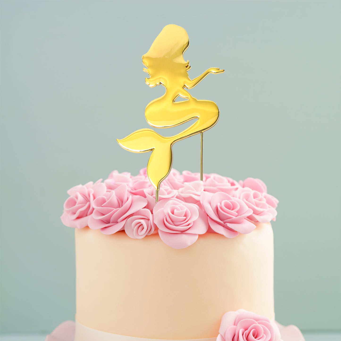 GOLD PLATED CAKE TOPPER - MERMAID GOLD TOPPER