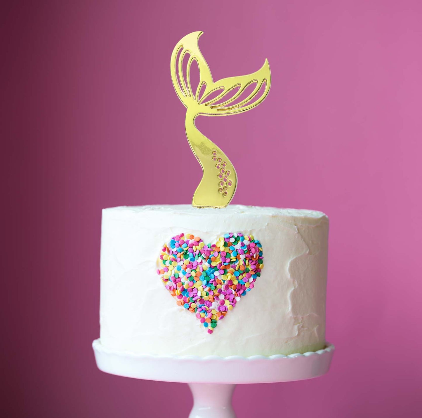 GOLD PLATED CAKE TOPPER - MERMAID TAIL GOLD TOPPER
