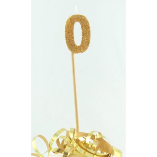 Gold Glitter Long Stick Candle 0