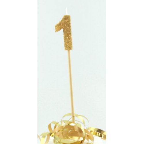 Gold Glitter Long Stick Candle 1