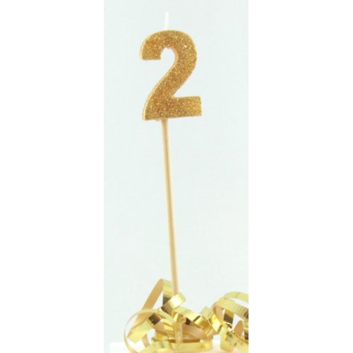 Gold Glitter Long Stick Candle 2