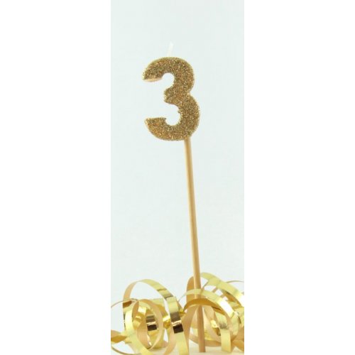 Gold Glitter Long Stick Candle 3
