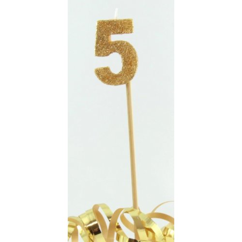 Gold Glitter Long Stick Candle 5