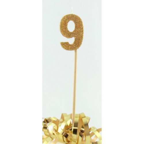 Gold Glitter Long Stick Candle 9