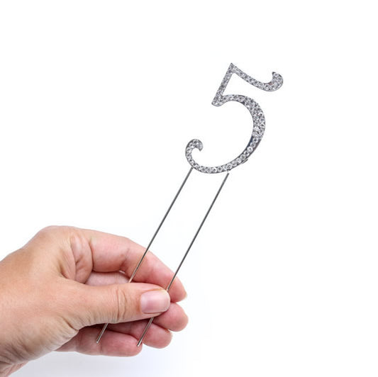 LARGE DIAMANTE (7CM) - NUMBER 5