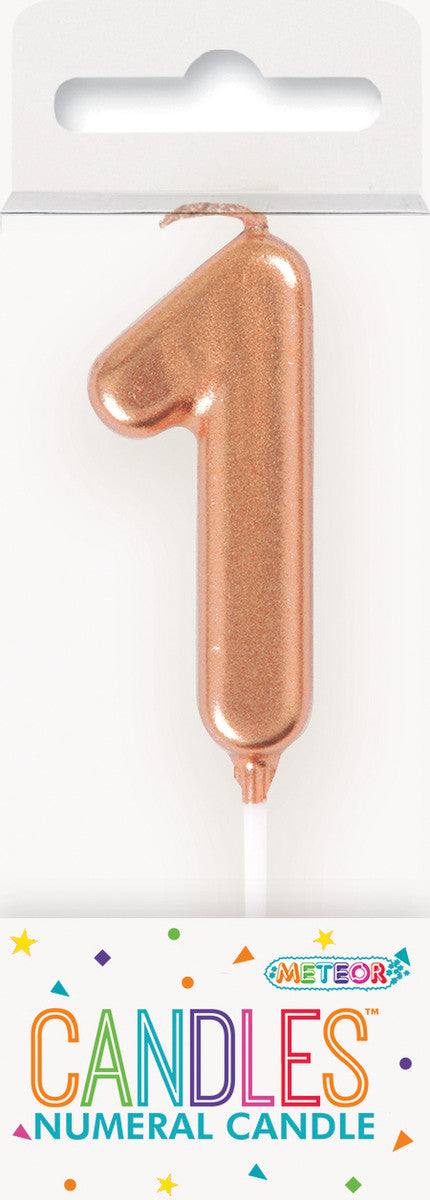 MINI ROSE GOLD NUMERAL PICK CANDLES - 1