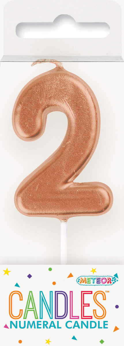 MINI ROSE GOLD NUMERAL PICK CANDLES - 2