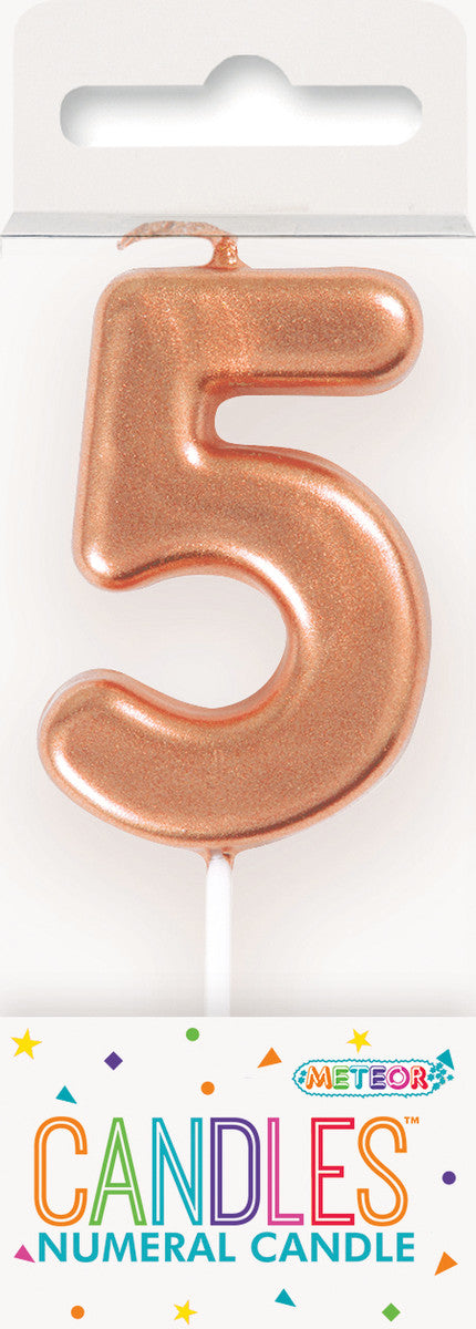 MINI ROSE GOLD NUMERAL PICK CANDLES - 5