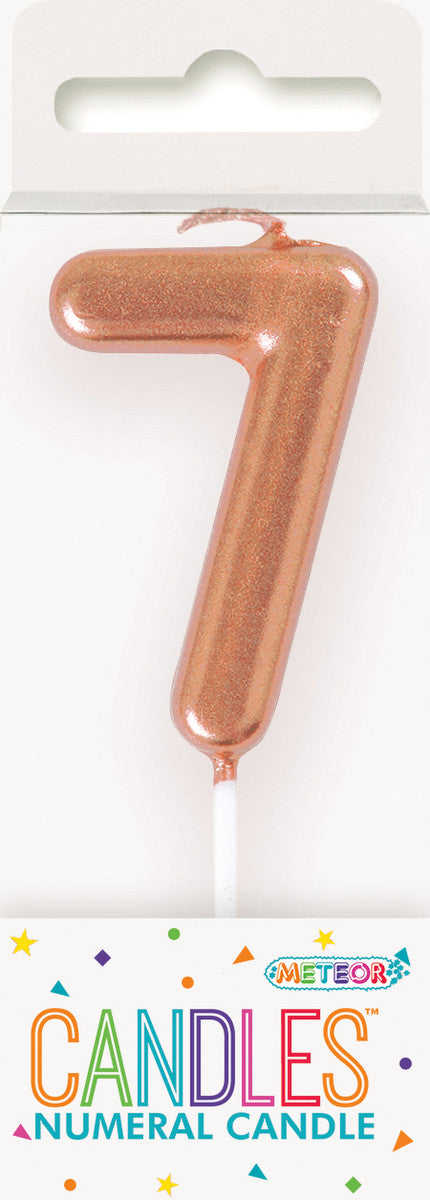MINI ROSE GOLD NUMERAL PICK CANDLES - 7