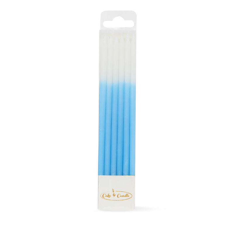 OMBRE CAKE CANDLES BLUE (PACK OF 12) TALL