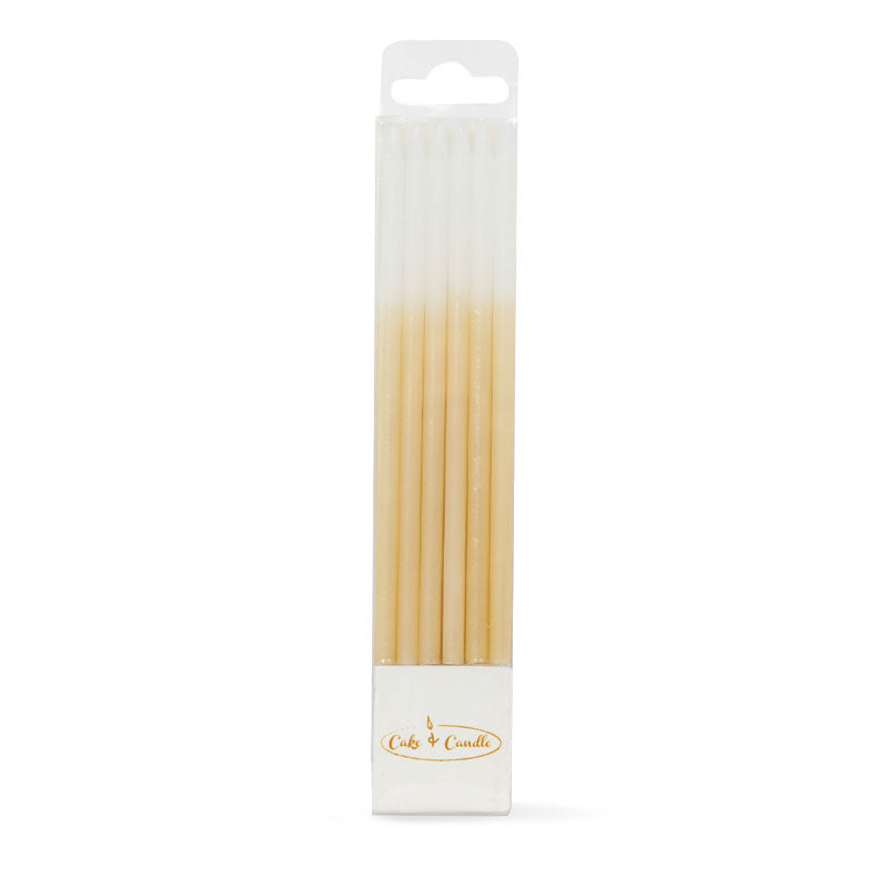 OMBRE CAKE CANDLES GOLD (PACK OF 12) TALL
