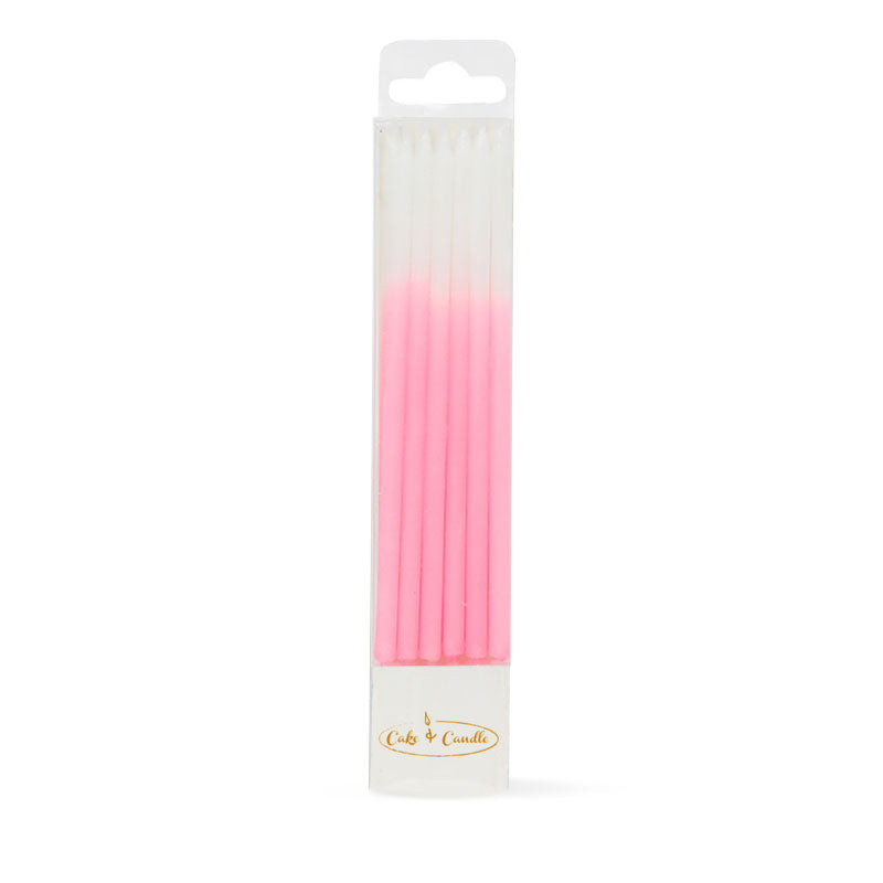 OMBRE CAKE CANDLES PINK (PACK OF 12) TALL