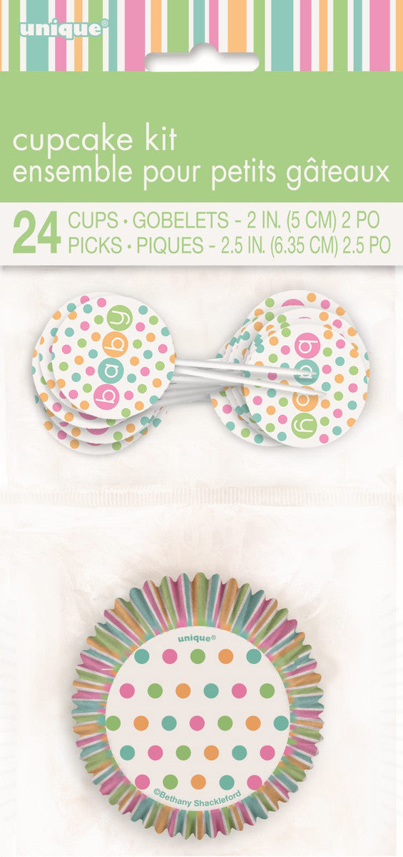 Pastel Baby Shower Cupcake Kit For 24