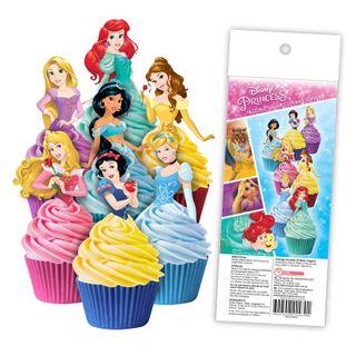 DISNEY PRINCESS EDIBLE WAFER CUPCAKE TOPPER 16 PIECES