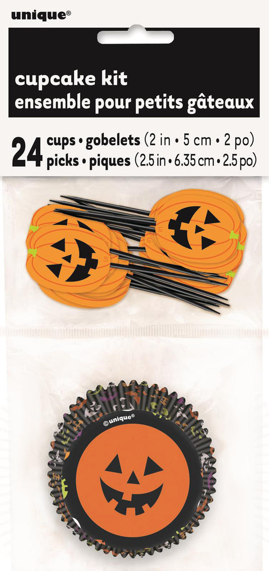 Pumpkin Faces Cupcake Kit For 24