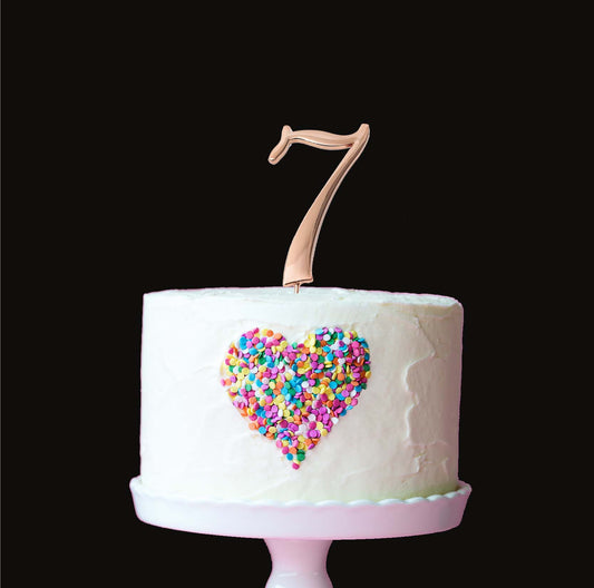 ROSE GOLD CAKE TOPPER (7CM) - NUMBER 7