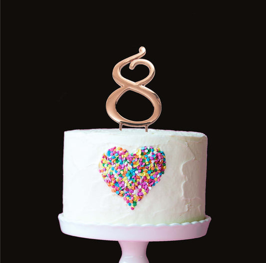 ROSE GOLD CAKE TOPPER (7CM) - NUMBER 8