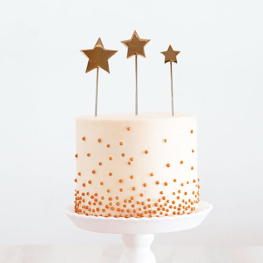 ROSE GOLD METAL CAKE TOPPER - STARS