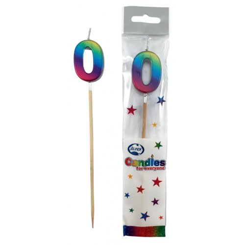 Rainbow Glitter Long Stick Candle 0