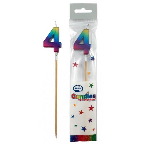 Rainbow Glitter Long Stick Candle 4