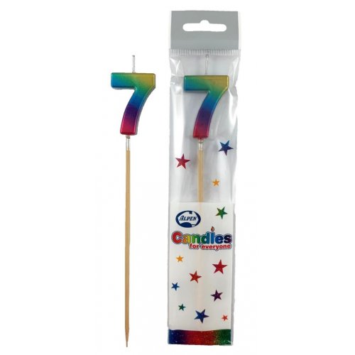 Rainbow Glitter Long Stick Candle 7
