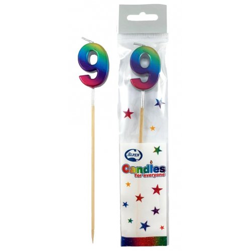 Rainbow Glitter Long Stick Candle 9