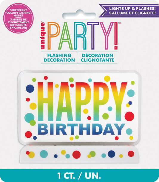"Happy Birthday" Flashing dots cake decoration OTHER TOPPER