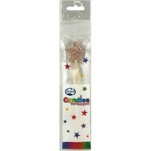 Rose Gold Glitter Long Stick Candle STAR