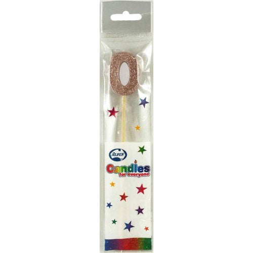 Rose Gold Glitter Long Stick Candle 0
