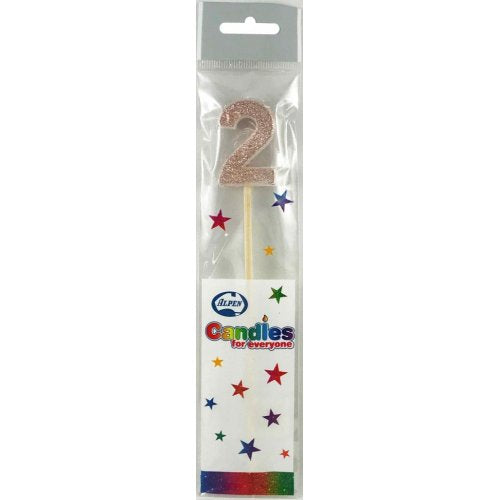 Rose Gold Glitter Long Stick Candle 2