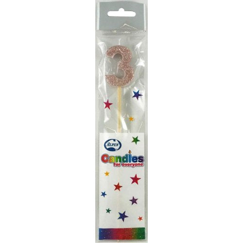 Rose Gold Glitter Long Stick Candle 3