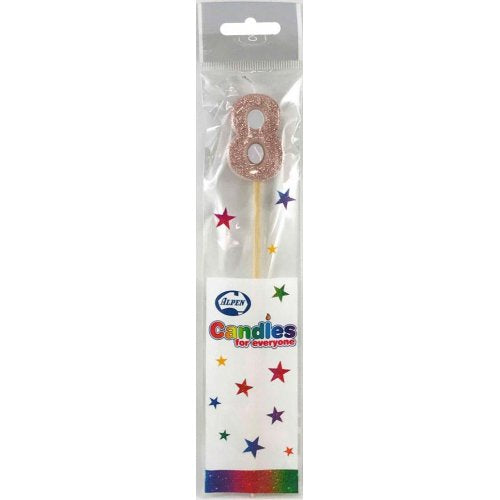Rose Gold Glitter Long Stick Candle 8