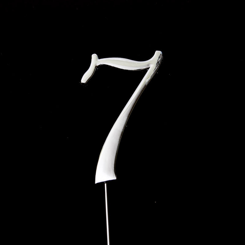 SILVER CAKE TOPPER (7CM) - NUMBER 7