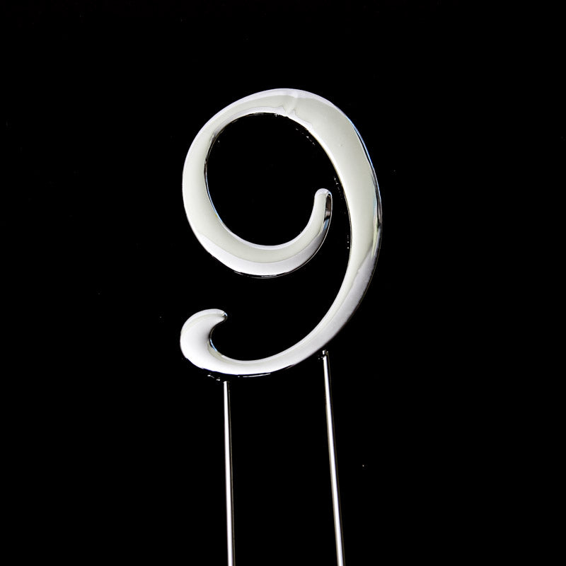 SILVER CAKE TOPPER (7CM) - NUMBER 9