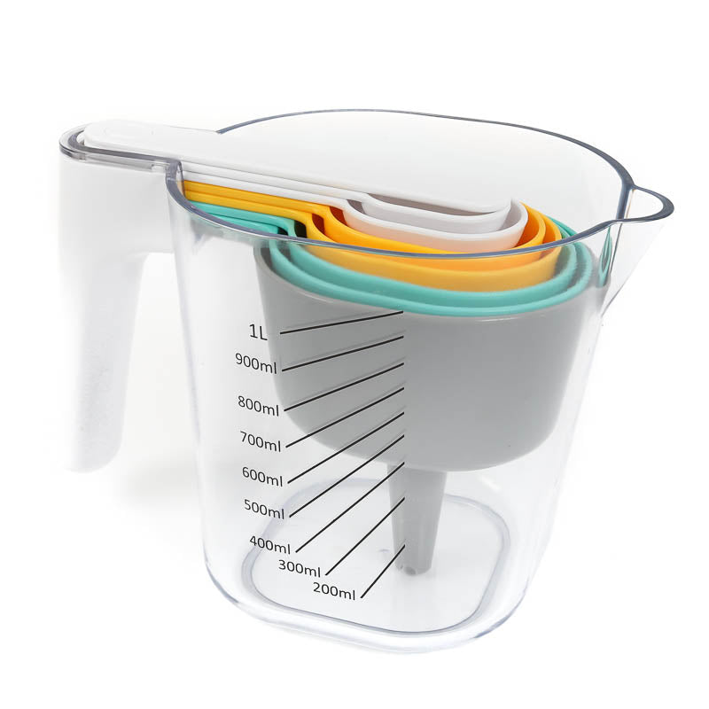 SPRINKS JUG WITH NESTING MEASURE CUPS & SPOONS TOOLS