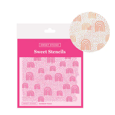 Rainbow Polka Sweet Sticks Stencil