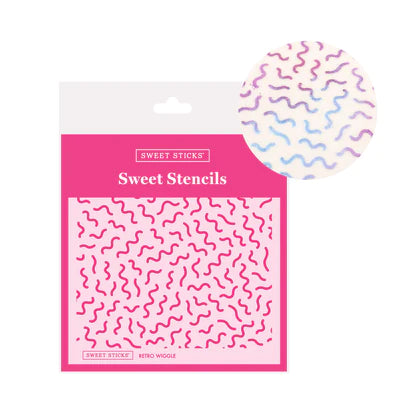 Retro Wiggle Sweet Sticks Stencil