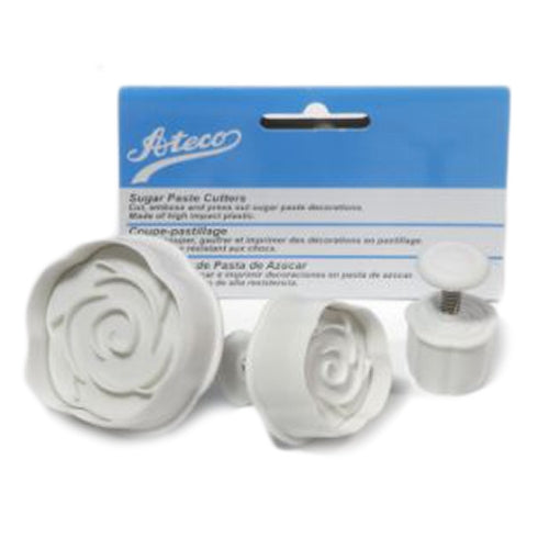 ATECO 3 ROSE SUGAR PASTE PLUNGER CUTTER