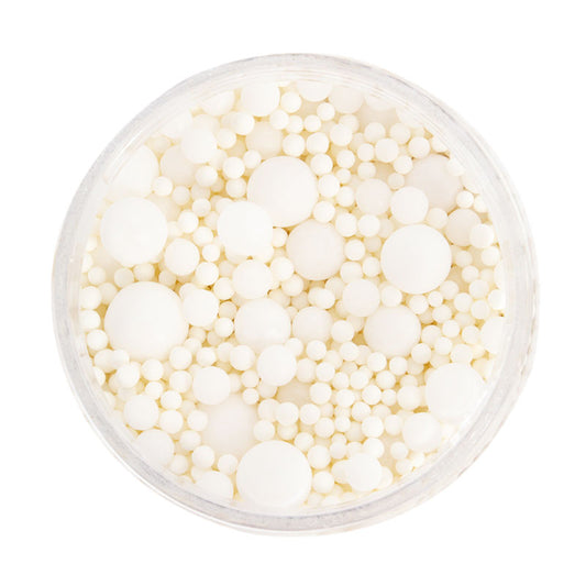 WHITE BUBBLE BUBBLE (65G) SPRINKLES - SUGAR PEARLS