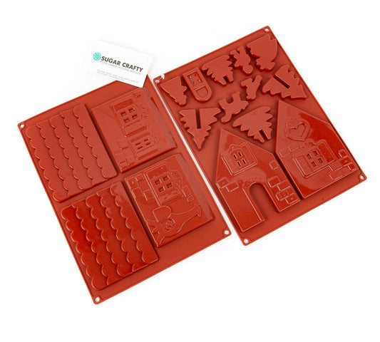 SMALL GINGERBREAD HOUSE (2 PIECES) CHOCOLATE SILICONE MOULD