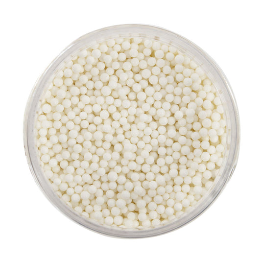 CACHOUS PEARL BEADS MATTE WHITE 2MM 85G SUGAR PEARLS