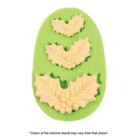 ASSORTED HOLLY FONDANT SILICONE MOULD