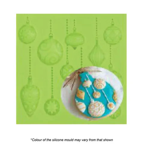 CHRISTMAS BAUBLES FONDANT SILICONE MOULD