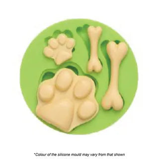 DOG PAW AND BONE FONDANT SILICONE MOULD