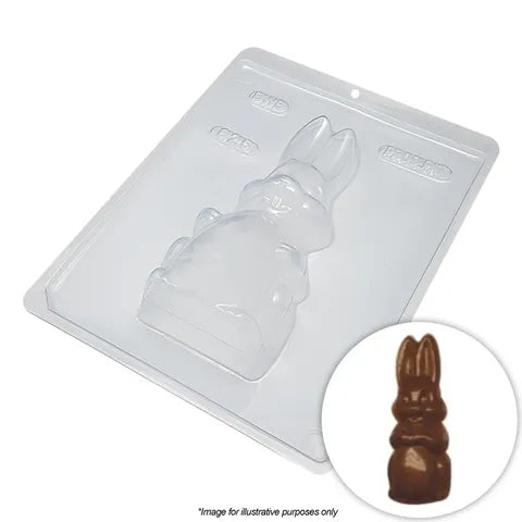 RABBIT WITH EGG FRONT MOULD |3 PIECE 825 CHOCOLATE MOULD PLASTIC