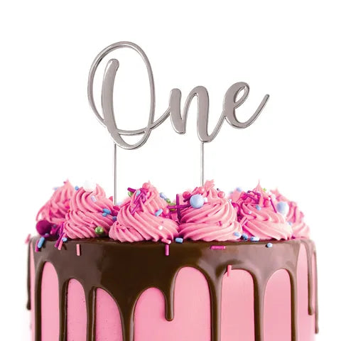 CAKE CRAFT | SILVER METAL CAKE TOPPER | ONE