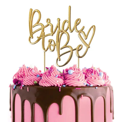 CAKE CRAFT | GOLD METAL CAKE TOPPER | BRIDE TO BE GOLD TOPPER