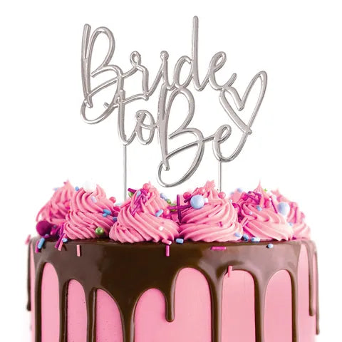 CAKE CRAFT | SILVER METAL CAKE TOPPER | BRIDE TO BE